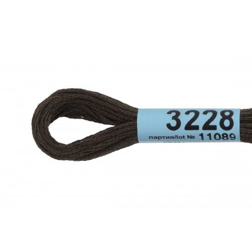 Нитки для вышивания "Gamma"    мулине  ( 3173-6115 )  100\% хлопок   24 x  8 м №3228 т.коричневый-хаки