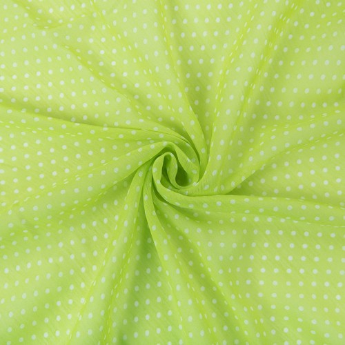 Ткань PC-05   Chiffon   ФАСОВКА   68 г/кв.м ± 5 г/кв.м  200 х  147 см  100\% полиэстер   СК/Распродажа №19 салатовый/белый