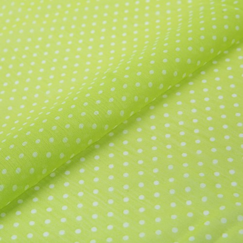 Ткань PC-05   Chiffon   ФАСОВКА   68 г/кв.м ± 5 г/кв.м  200 х  147 см  100\% полиэстер   СК/Распродажа №19 салатовый/белый