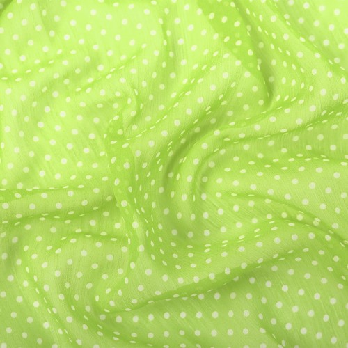 Ткань PC-05   Chiffon   ФАСОВКА   68 г/кв.м ± 5 г/кв.м  200 х  147 см  100\% полиэстер   СК/Распродажа №19 салатовый/белый