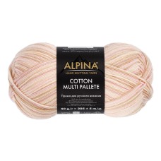 Пряжа ALPINA "COTTON MULTI PALLETE"   50\% хлопок, 50\% акрил   10 шт. х  50 г  205 м ± 5 м №02 молочный-бежевый-св.розовый