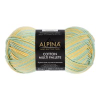 Пряжа ALPINA "COTTON MULTI PALLETE"   50\% хлопок, 50\% акрил   10 шт. х  50 г  205 м ± 5 м №05 голубой-желтый-мятный
