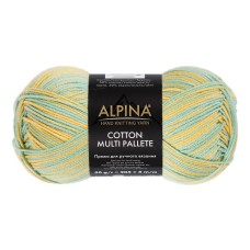 Пряжа ALPINA "COTTON MULTI PALLETE"   50\% хлопок, 50\% акрил   10 шт. х  50 г  205 м ± 5 м №05 голубой-желтый-мятный