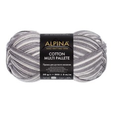 Пряжа ALPINA "COTTON MULTI PALLETE"   50\% хлопок, 50\% акрил   10 шт. х  50 г  205 м ± 5 м №03 белый-св.серый-серый