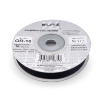 Лента капроновая 10 мм ( 3/8 ")  "BLITZ"   OR-10   22.8 м ± 0.5 м №112 черный