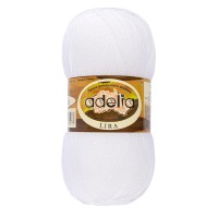 Пряжа ADELIA "LIRA"   100\% акрил   10 шт. х  50 г  200 м ± 5 м №01 белый
