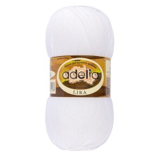 Пряжа ADELIA "LIRA"   100\% акрил   10 шт. х  50 г  200 м ± 5 м №01 белый