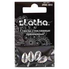 Страз "Zlatka"   ZRSE-0512   Crystal   12 х  7 мм  стекло   5 x  4 шт  в пакете с картонным еврослотом №01 белый (Crystal)