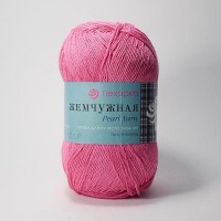Пряжа Пехорская ПТ "Жемчужная"   50\% хлопок, 50\% вискоза   5 шт. х  100 г  425 м №439 малиновый