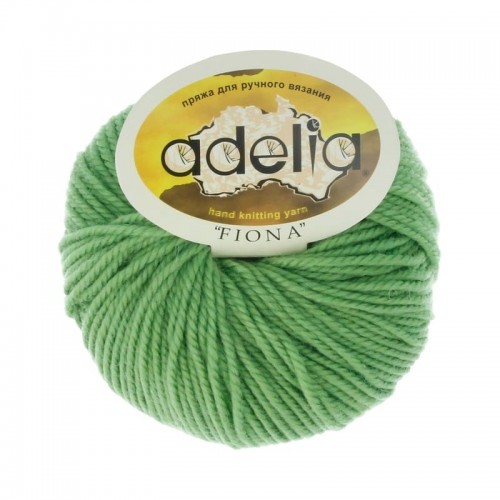 Пряжа ADELIA "FIONA"   50\% шерсть, 50\% акрил   10 шт. х  50 г  90 м ± 3 м №416 яр.зеленый