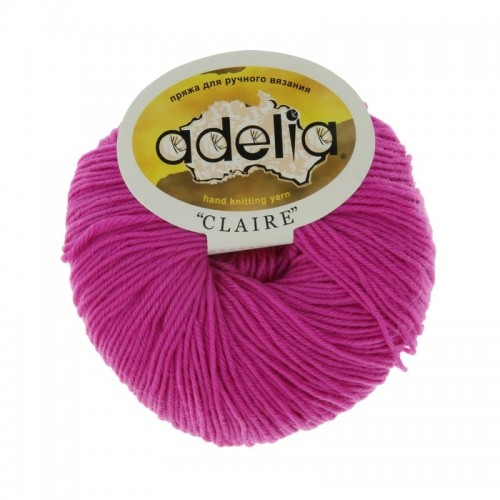 Пряжа ADELIA "CLAIRE"   50\% шерсть, 50\% акрил   10 шт. х  50 г  138 м ± 5 м №206 яр.сиренево-розовый