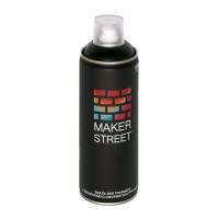 "MAKERSTREET"   Эмаль для граффити и декоративно-оформительских работ   MS400   400 мл 001 Черный матовый