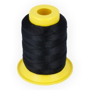 Швейные нитки (полиэстер) 500D/3   "Gamma"  / "Micron"   обувные    200 я  183 м _ЧЕРНЫЙ