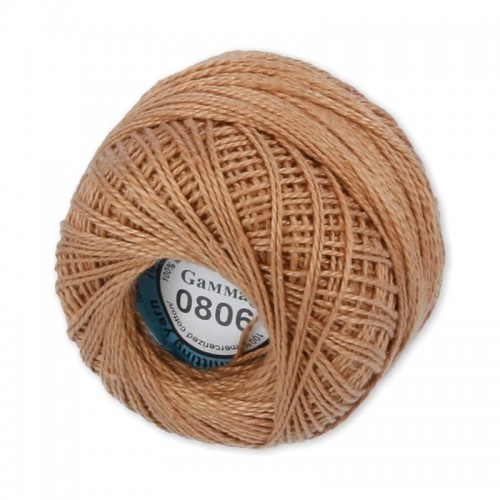 Пряжа "Gamma"   Ирис   100\% хлопок   10 шт. х  10 г  82 м ± 3 м №0806 т.бежевый