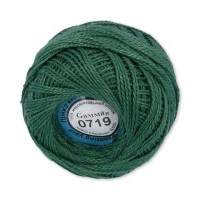 Пряжа "Gamma"   Ирис   100\% хлопок   10 шт. х  10 г  82 м ± 3 м №0719 т-зеленый