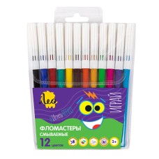 "Лео"   "Играй"   Фломастеры смываемые   LPFPW-12   12 цв .