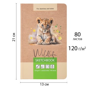 "Аква-колор"   IZO-BK-1321   Скетчбук   120  г/м2  21 х  13 см  сшивка   80 л. 02 крафт