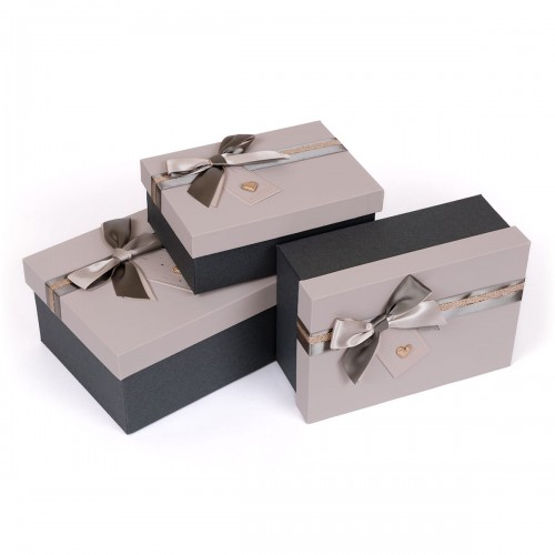 "Stilerra"   YBOX-R62-3   Набор подарочных коробок   3 в 1  17.5  х 12.5  х 6.5 -  22.5  х 16  х 9.5 см 01 серый