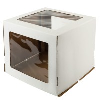 "S-CHIEF"   BFC-028   Кондитерская коробка для торта С 3 ОКНАМИ   30.5 x 30.5 x 29 см .
