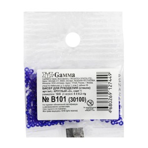 Бисер Чехия "GAMMA" круглый 2   10/0   2.3 мм  10 х  5 г  1-й сорт B089 белый ( 02090 )