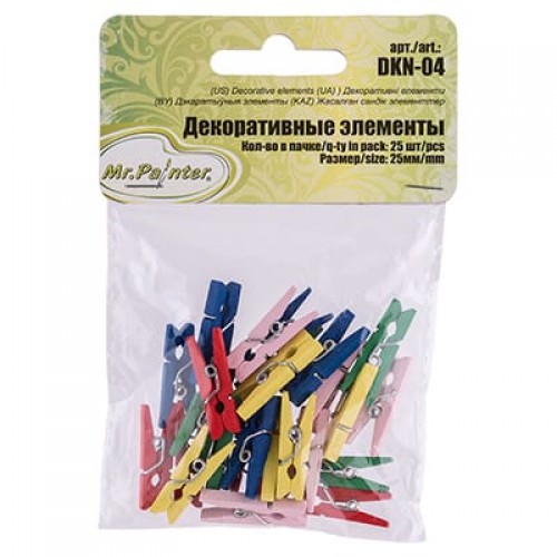 "Mr.Painter"   DKN-04   Декоративные элементы   2.5 см  5 х  25 шт. 02 "Белый"