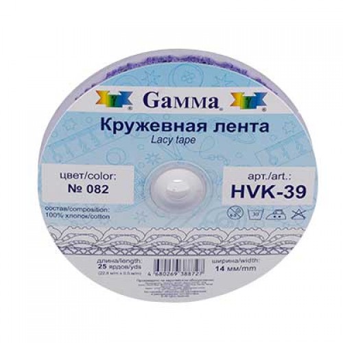 "Gamma"   кружевная лента   HVK-39   14 мм  22.8 м ± 0.5 м  СК/Распродажа №061 бежевый