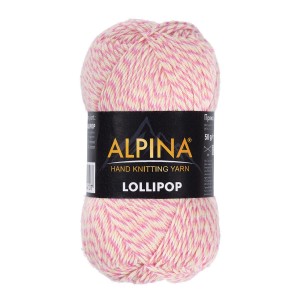 Пряжа ALPINA "LOLLIPOP"   100\% хлопок   10 шт. х  50 г  175 м ± 8 м  СК/Распродажа №05 малиновый-салатовый-желтый-коралловый