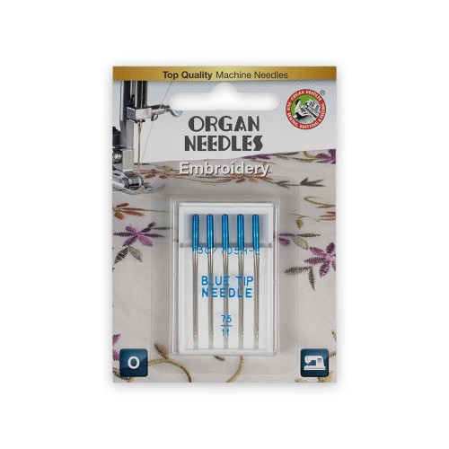 Иглы для быт. шв. машин "ORGAN"   blue tip janome   5 шт  в блистере 5507075BL №75