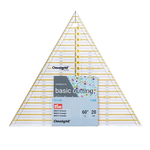 "PRYM"   611656   Треугольник для пэчворка Omnigrid   20 см  на подложке с европодвесом шкала в см