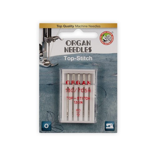 Иглы для быт. шв. машин "ORGAN"   TOP-STITCH   5 шт  в блистере 5600080BL № 80