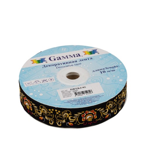 Лента жаккардовая 22 мм  "Gamma"   DBTRJ-82   10 м  отделочная зеленый