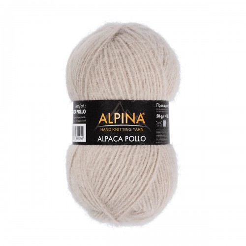 Пряжа ALPINA "ALPACA POLLO"   80\% альпака, 20\% акрил   4 шт. х  50 г  125 м ± 6 м 06 св.салатовый
