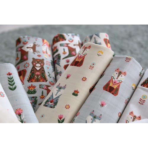 Ткань для пэчворка PEPPY   ЛЕСНЫЕ ЖИТЕЛИ   ФАСОВКА   50 x 55 см  146 г/кв.м ± 5   100\% хлопок ЛЖ-13 бежевый