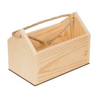 Заготовка для декорирования "Mr. Carving"   ВД-741   Ящик низкий с веревочной ручкой   сосна   12.3 х  20 х  12 см .