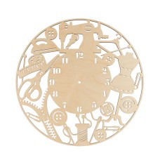 Заготовка для декорирования "Mr. Carving"   ВД-850   Часы швеи   фанера  d 40 см х  0.4 см .
