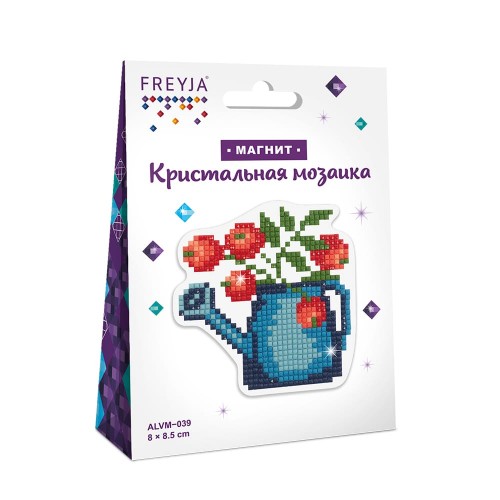 Кристальная (алмазная) мозаика  "ФРЕЯ" ALVM-039   магнит "Леечка" 8 х 8.5 см