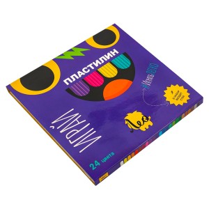 "Лео"   "Играй"   Пластилин классический   LPMC-0124   480 г ( в картонной упаковке )  24 цв. .