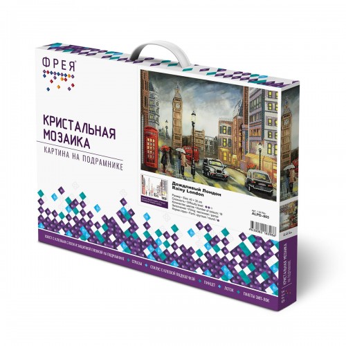 Кристальная (алмазная) мозаика  "ФРЕЯ" ALPD-003   на подрамнике "Дождливый Лондон" 40 х 30 см