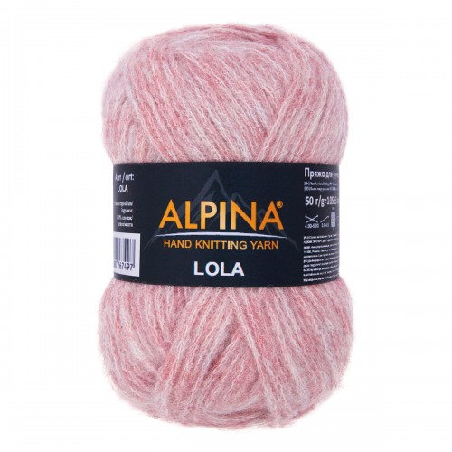 Пряжа ALPINA "LOLA"   55\% акрил, 31\% полиамид, 14\% альпака   10 шт. х  50 г  115 м ± 5 м  СК/Распродажа №04 голубой