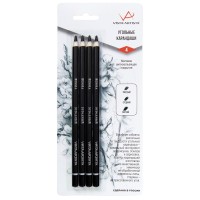 "VISTA-ARTISTA"   Угольные  карандаши (в блистере)   VACPB-4   4 шт.  10 шт. ассорти 02