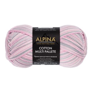 Пряжа ALPINA "COTTON MULTI PALLETE"   50\% хлопок, 50\% акрил   10 шт. х  50 г  205 м ± 5 м №05 голубой-желтый-мятный