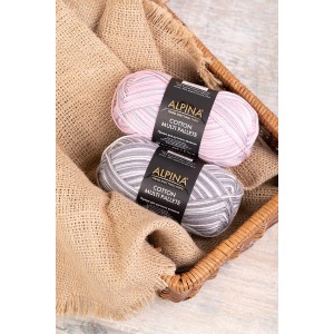 Пряжа ALPINA "COTTON MULTI PALLETE"   50\% хлопок, 50\% акрил   10 шт. х  50 г  205 м ± 5 м №03 белый-св.серый-серый