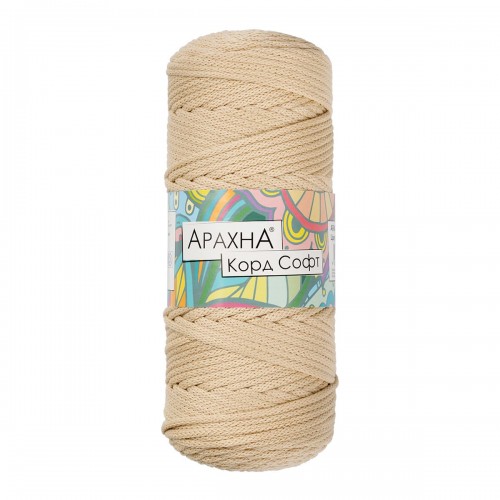 Пряжа ARACHNA "Cord Soft"   100\% полиэфир   3 шт. х  230 г ± 10 г  100 м ± 5 м №230 св.бежевый