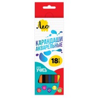 "Лео"   "Учись"   LNSWP-18   Набор акварельных карандашей   заточенный   8 х  18 цв. .