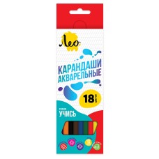"Лео"   "Учись"   LNSWP-18   Набор акварельных карандашей   заточенный   8 х  18 цв. .