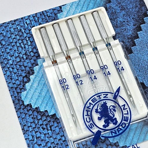 Иглы для бытовых швейных машин Shcmetz 130/705 H Universal aссорти 80(2). 90(3) 5 шт.