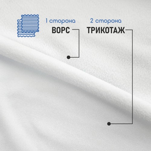 Флис односторонний антипиллинг "SENTEX" (ФАСОВКА 50*50см) 180 г/м2 100% ПЭ белый