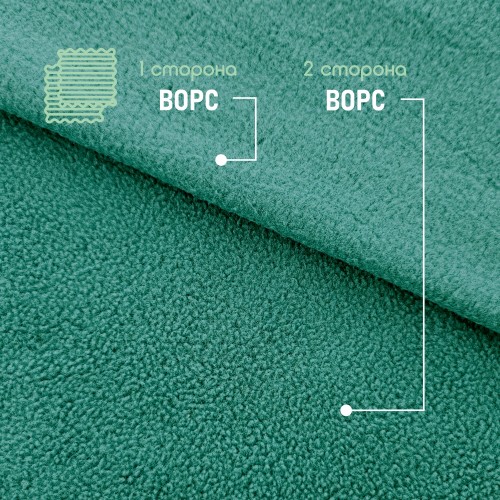 Флис двухсторонний антипиллинг "SENTEX" (ФАСОВКА 50*50см) 230 г/м2 100% ПЭ бирюзовый