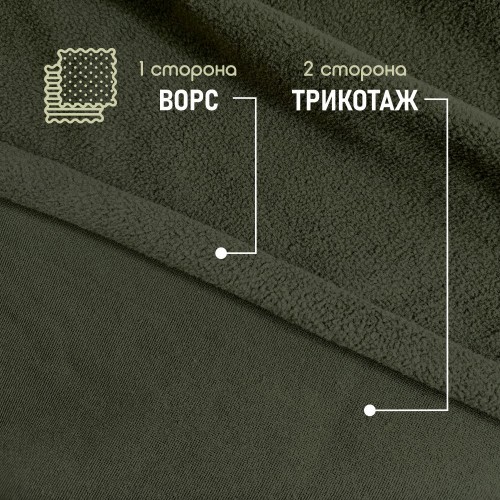 Флис односторонний антипиллинг "SENTEX" (ФАСОВКА 50*50см) 280 г/м2 100% ПЭ хаки