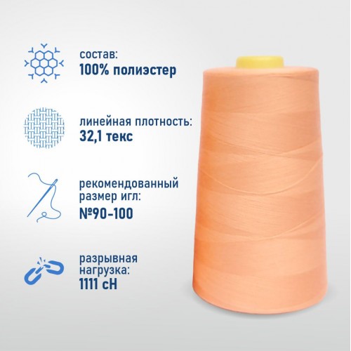 Нитки 100%  полиэстер 40/2 5000 ярдов 1037